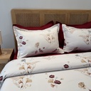 Housse de couette 6 Pieces Fleurs Bordeaux New