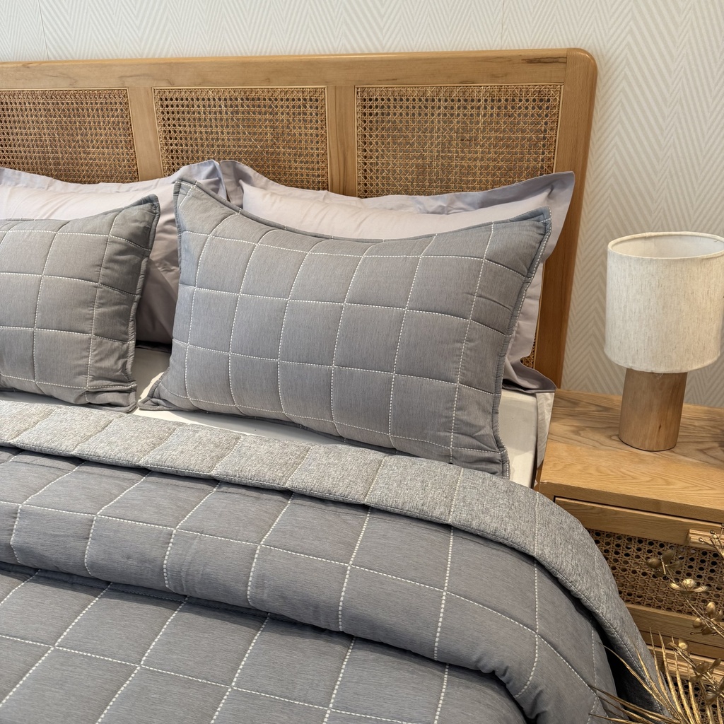 Couvre lit Monterol 3 Pieces Gris