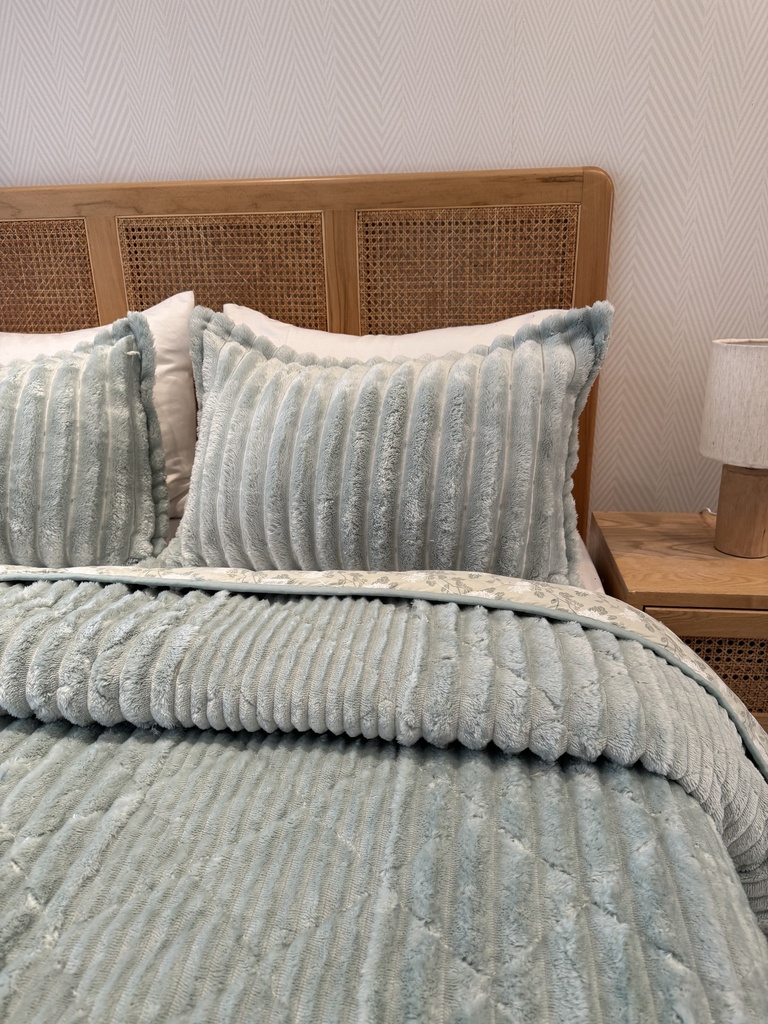 Couverture 3 Pieces Double face Imprimer Vert Motif 2   