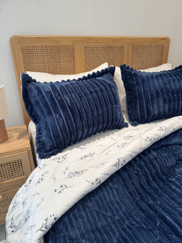 Couverture 3 Pieces Double face Imprimer Blue Motif 2