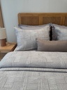 Couvre lit manterol 3 pièces  Géométrique Tissé – Gris & Blanc 