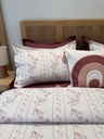 Housse de couette 6  Floral Rayé – Rose Poudré & Blanc