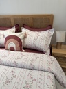 Housse de couette 6  Floral Rayé – Rose Poudré & Blanc