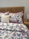 Couvre lit manterol 3 pièces  double face  Floral Bohème – Multicolore & Fond Écru