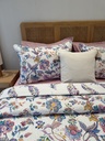 Couvre lit manterol 3 pièces  double face  Floral Bohème – Multicolore & Fond Écru