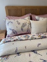 Couvre lit manterol 3 pièces  double face  Floral Bohème – Multicolore & Fond Écru