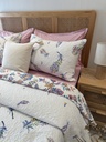 Couvre lit manterol 3 pièces  double face  Floral Bohème – Multicolore & Fond Écru