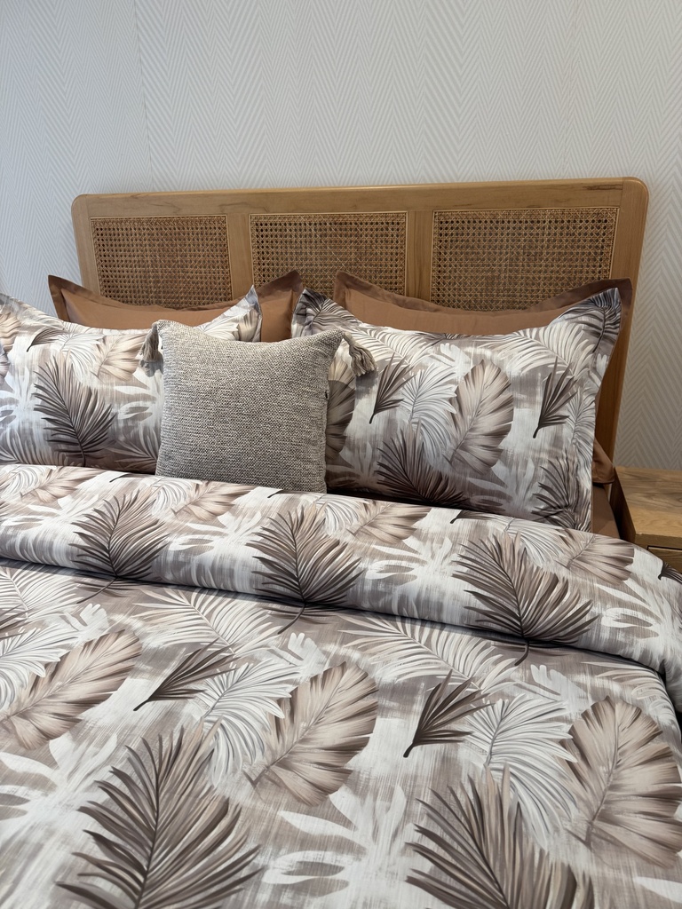 Housse de couette 6 Feuillage Tropical – Beige, Taupe & Marron