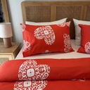 Housse de couette 6 Pieces 80% Coton Coeurs Rouge Motif 1