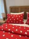 Housse de couette 6 Pieces 80% Coton Coeurs Rouge Motif 2