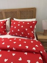 Housse de couette 6 Pieces 80% Coton Coeurs Rouge Motif 2