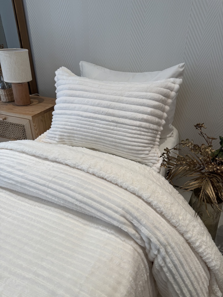 Couverture rayure une place 2 Pieces BBH Blanc