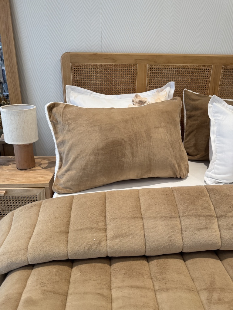 Couverture 5 Pieces double face camel