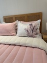 Couverture 5 Pieces double face rose poudré 