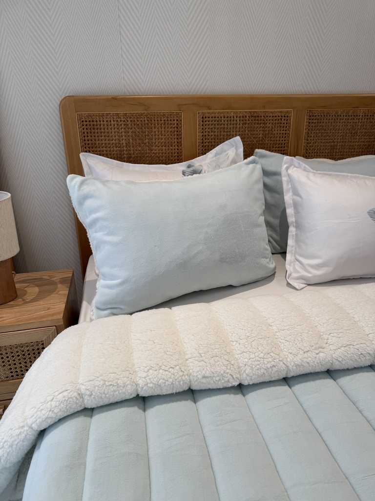 Couverture 5 Pieces double face bleu clair