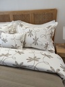 Couvre lit 4 Pieces Fleurs de Lin Marron