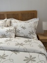 Couvre lit 4 Pieces Fleurs de Lin Beige