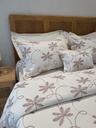 Couvre lit 4 Pieces Fleurs de Lin Rose