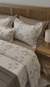 Couvre lit 4 Pieces Fleurs New beige
