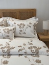 Couvre lit 4 Pieces Fleurs New Marron