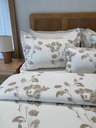 Couvre lit 4 Pieces Fleurs New Marron