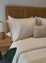 Parure de drap POLOPOLO Bordé 100% Coton percale 4 Pieces Blanc cassé Motif 1