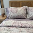 Parure de drap POLOPOLO  100% Coton percale 4 Pieces  Motif 1 Mauve