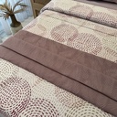 Parure de drap POLOPOLO  100% Coton percale 4 Pieces  Motif 1 Mauve
