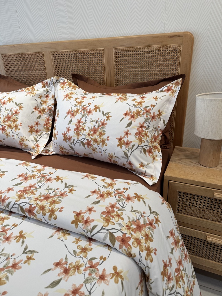 Housse De Couette 6 Pieces Fleur de Terracotta