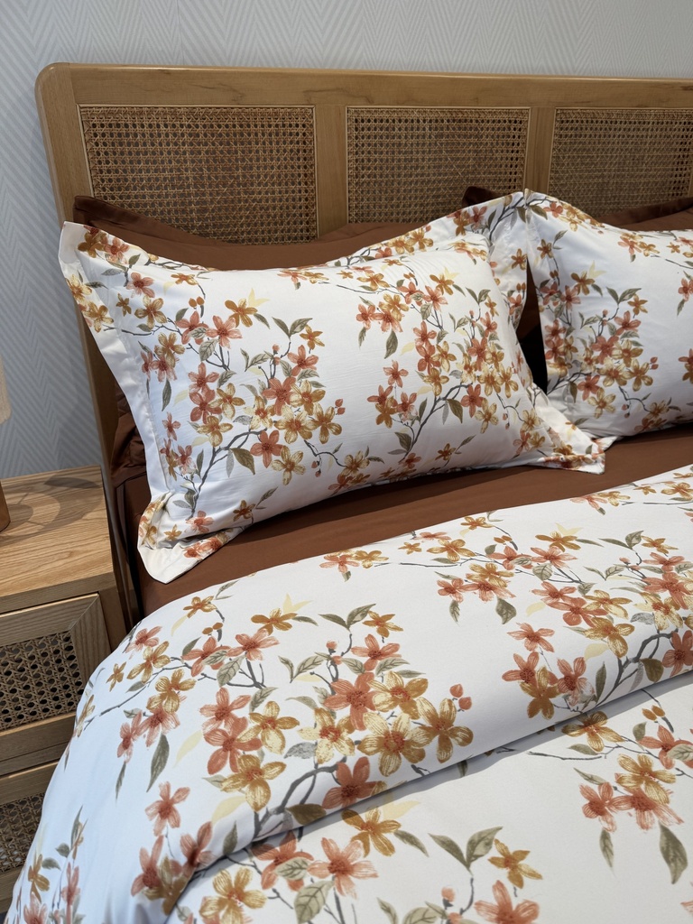 Housse De Couette 6 Pieces Fleur de Terracotta