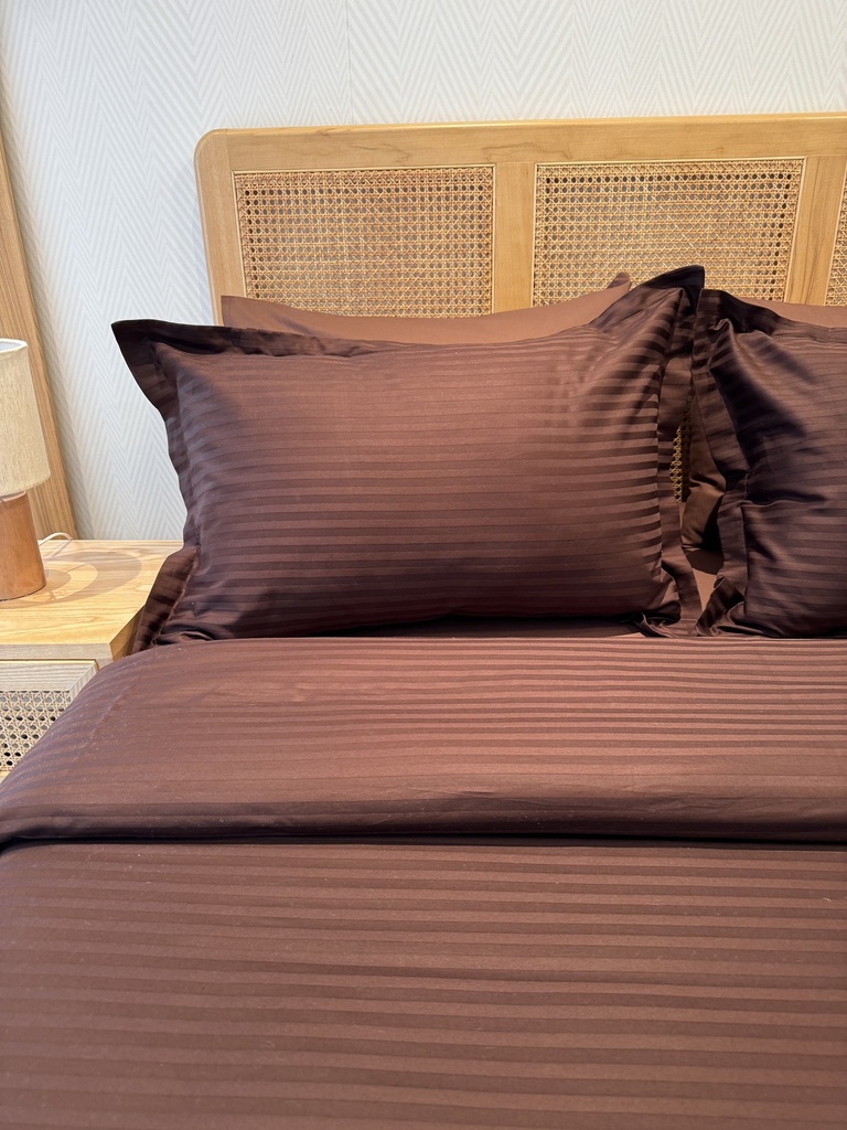 Housse de couette Satin Marron 