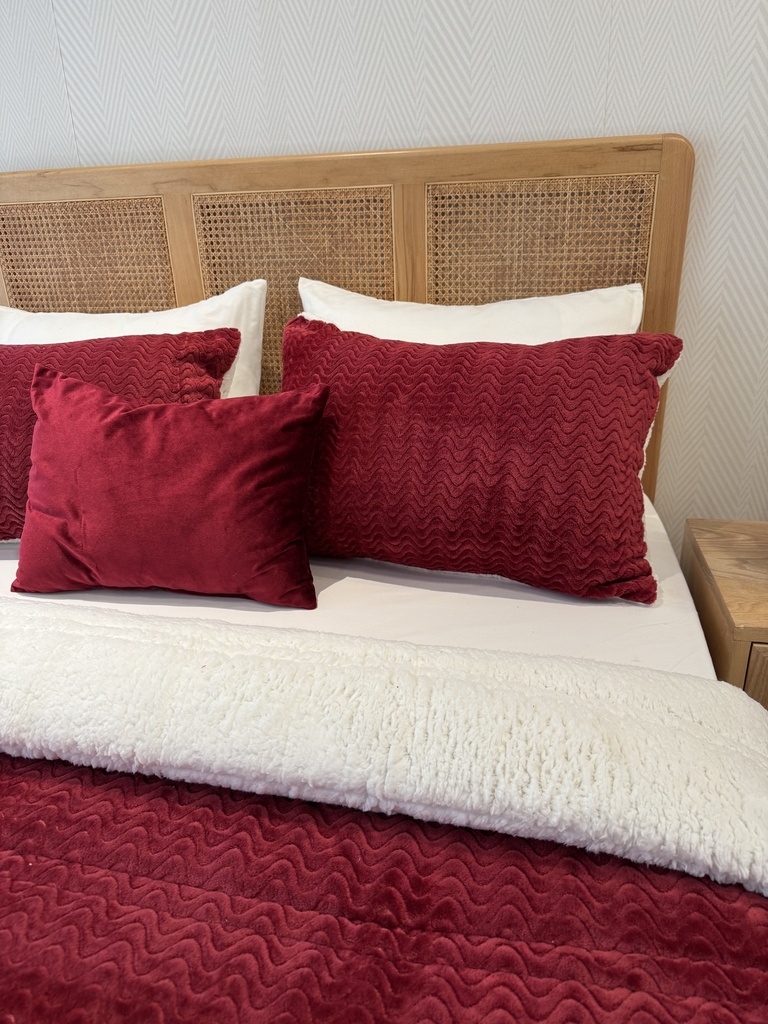 Couverture double face sherpa Rouge
