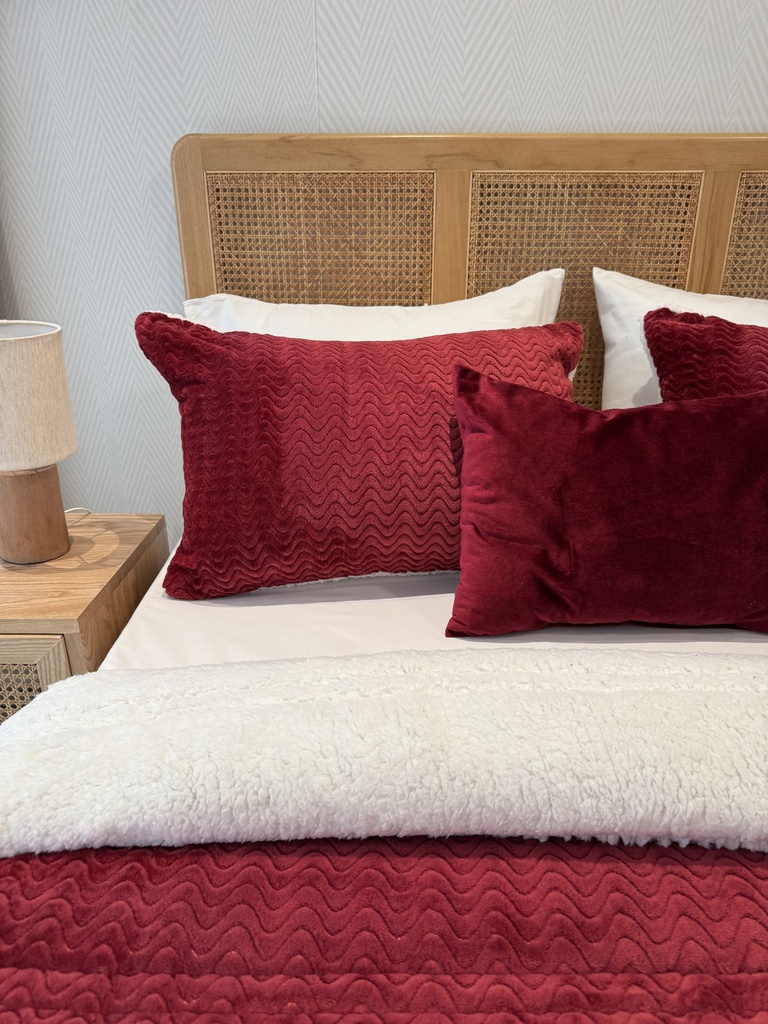 Couverture double face sherpa Rouge
