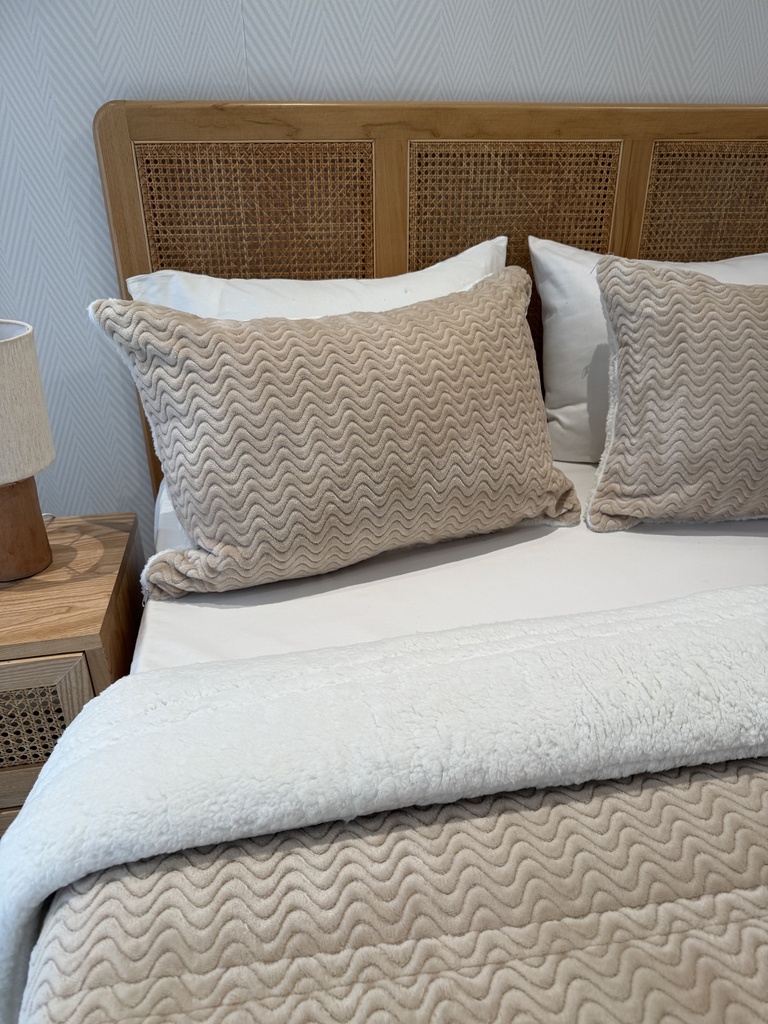 Couverture double face sherpa Beige