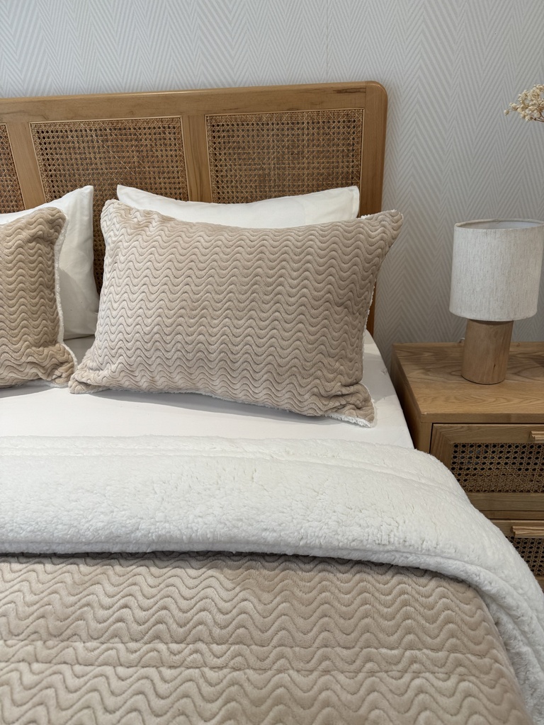 Couverture double face sherpa Beige
