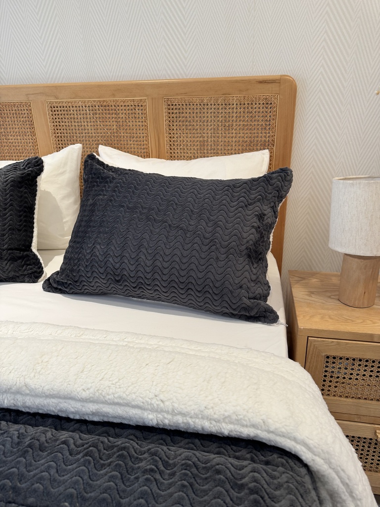 Couverture double face sherpa Gris