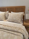 Couvre Lit tunisien 3 pièces Floral Arabesque – Beige Champagne