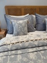 Palid tunisien 3 pièces Floral Arabesque – Gris Perle & Écru
