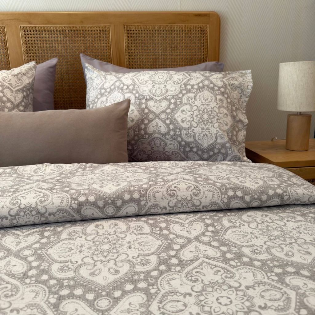 Parure Housse de Couette 6 Pièces – Élégance Grise