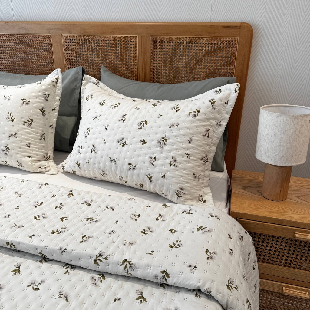 Couvre-lit Matelassé 3 Pièces – Fleur d’Olivier
