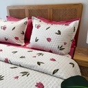 Couvre-lit Matelassé 3 Pièces – Tulipe Rose