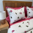 Couvre-lit Matelassé 3 Pièces – Tulipe Rose