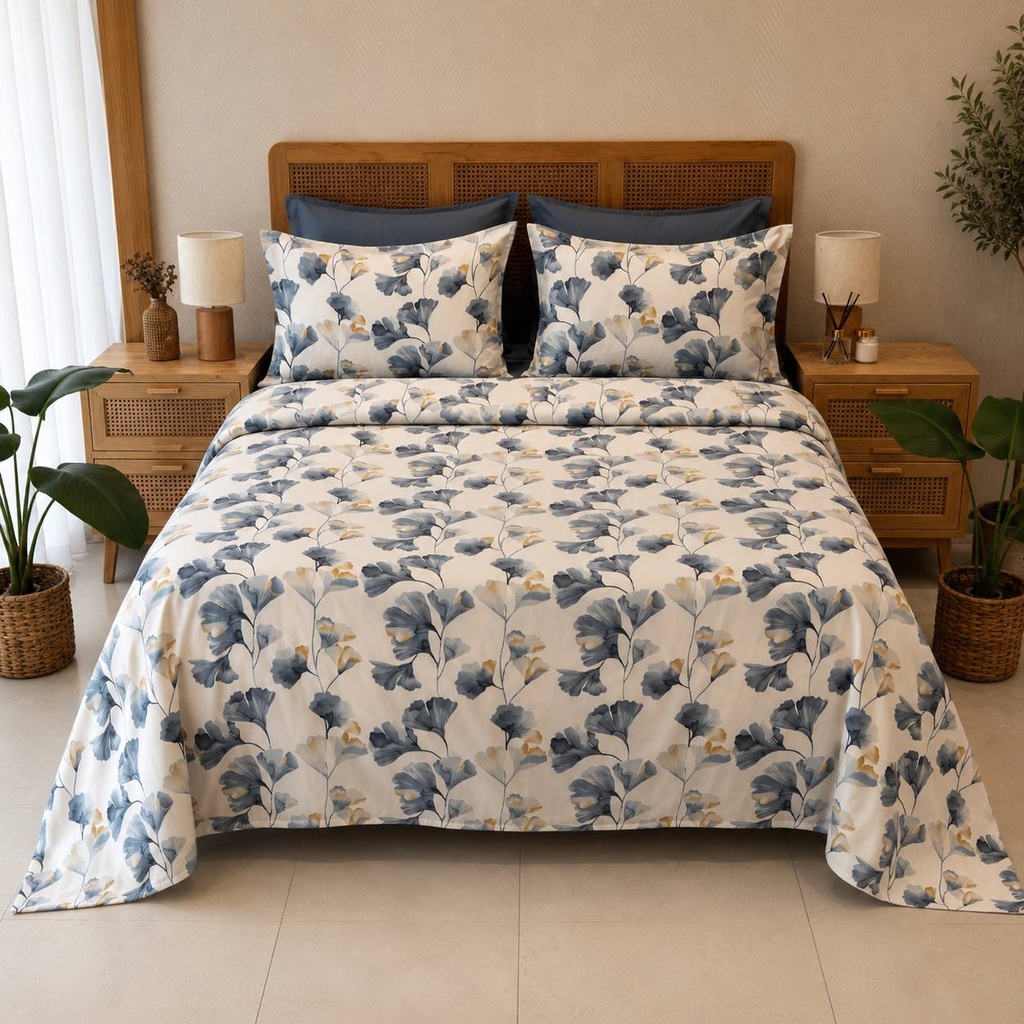 Parure de drap 6 pcs Flora Bleu