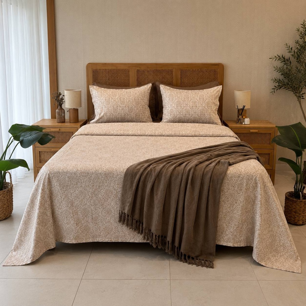 Parure de drap 6 pcs Nature Beige