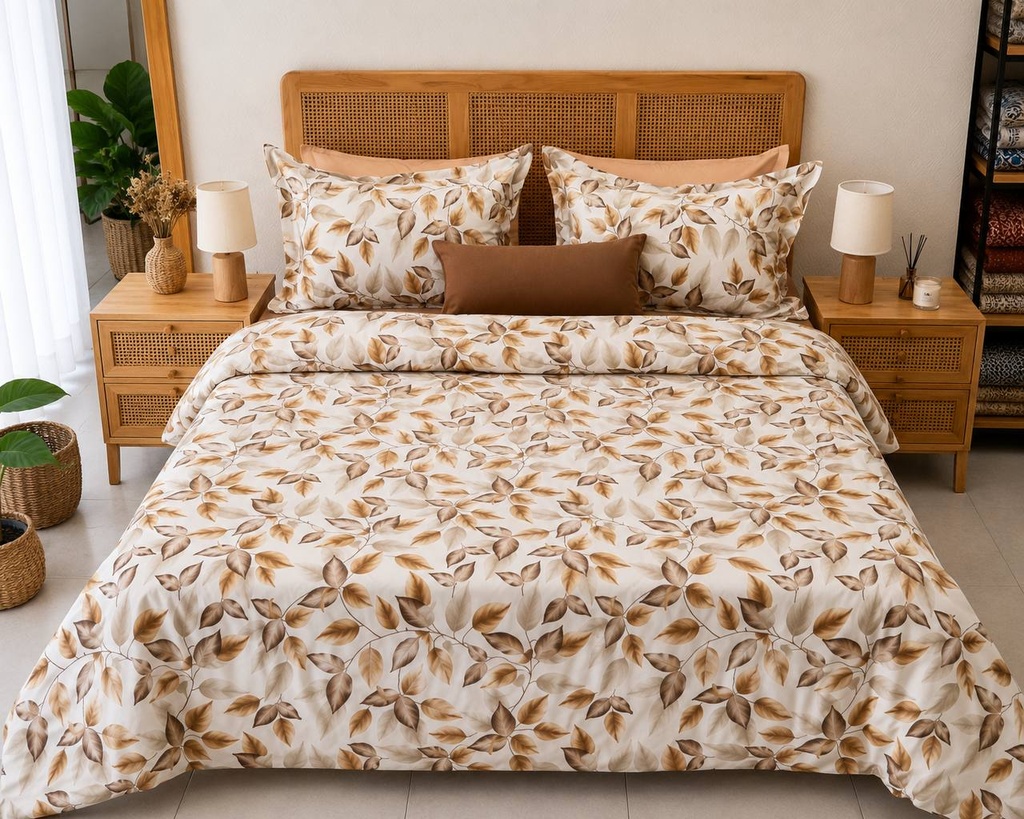 Housse de Couette 6 Pièces 100% Conton Feuilles d’Automne