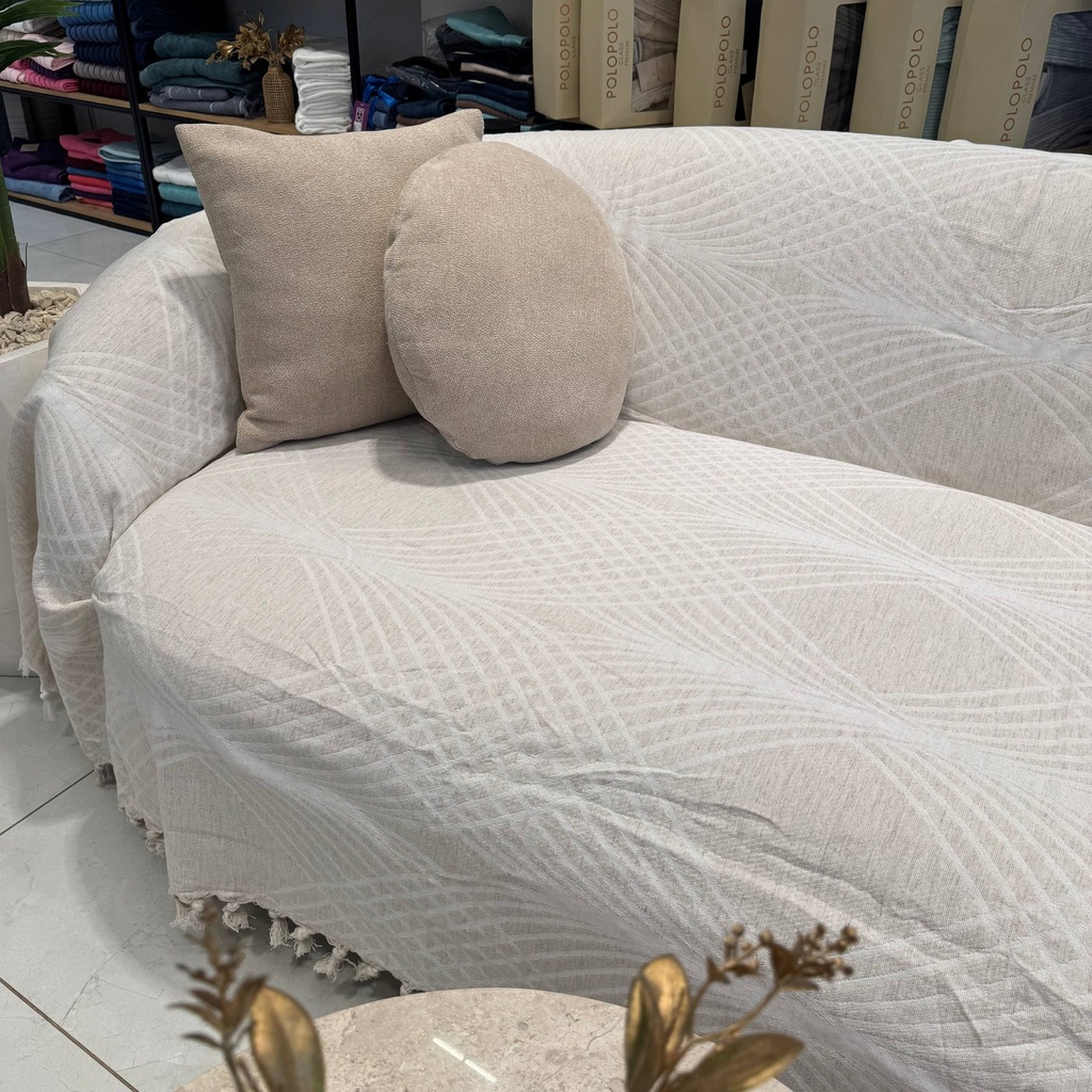Plaid Tunisien Treillis écru Double Face