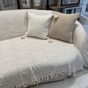Plaid Tunisien Floral Beige Double Face