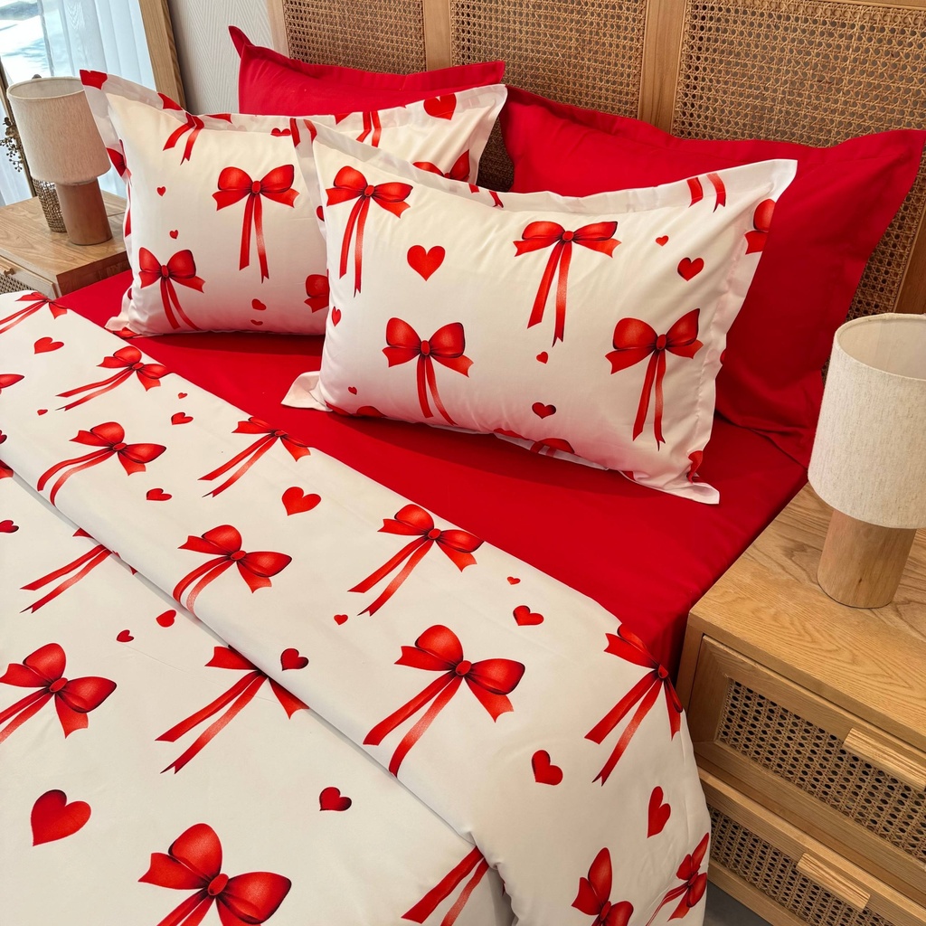 Parure de drap 6 pieces Girly Rouge 