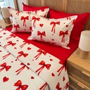 Parure de drap 6 pieces Girly Rouge 