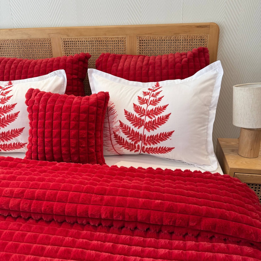 Couverture 8 pieces Rouge